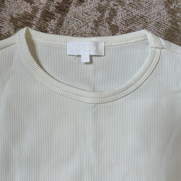 Vivienne Ribbed Long Sleeve Mini Dress in White - Picture 2 of 3